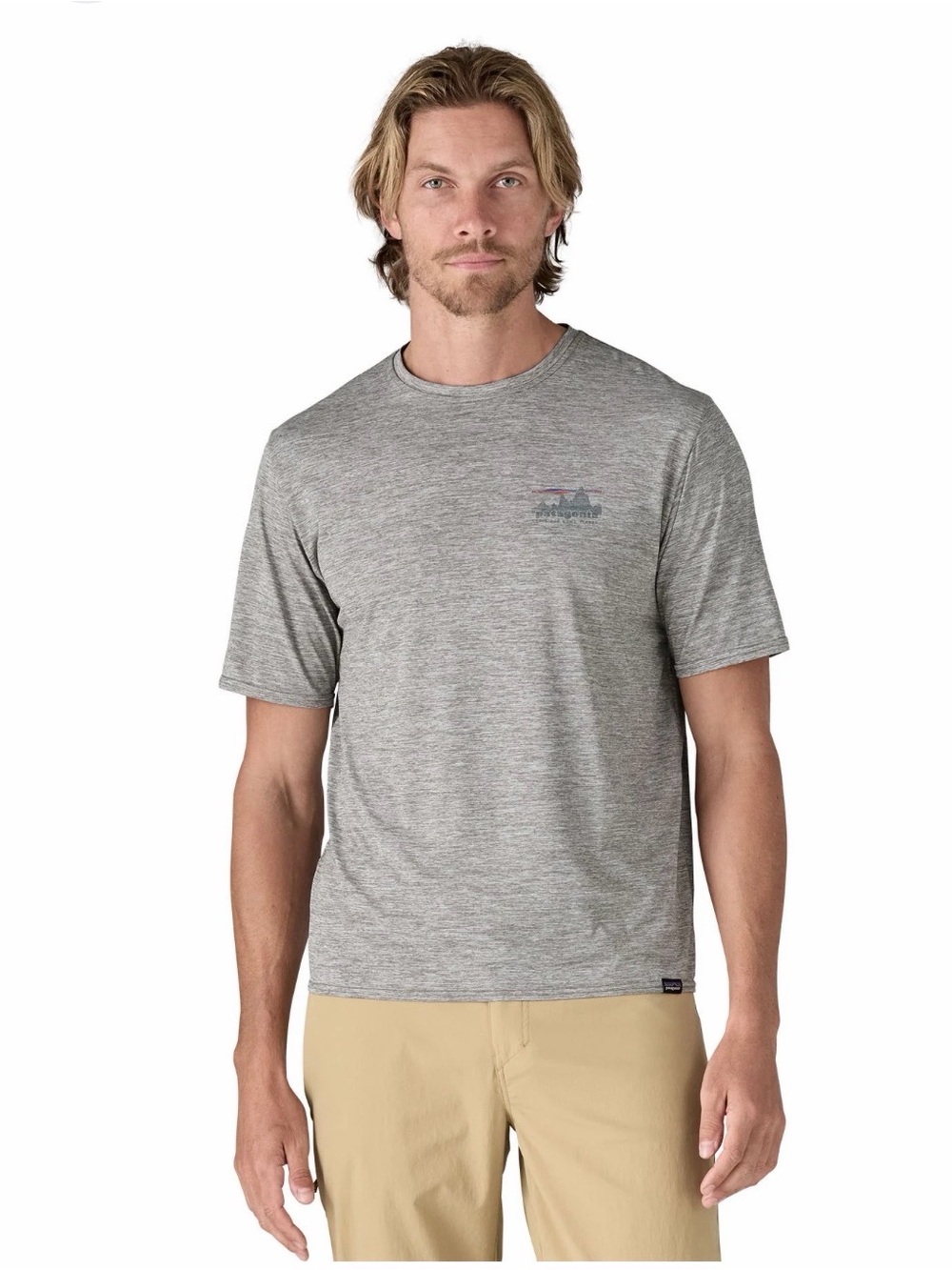 Light Gray Men's Performance Crew Neck Tee